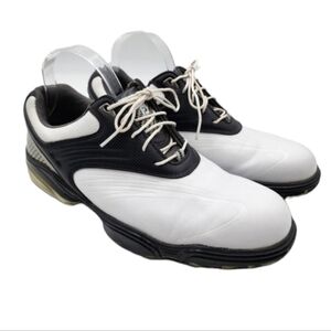 FootJoy Sport White and Black Leather Spike Golf Shoe Style 53156 Men Sz 10.5 M